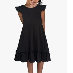Girl's Ruffle A-line Dresses Sleeveless Knee Length Ruffle dress